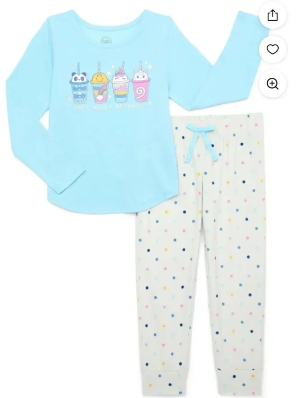 7/8 Bluey & Wonder Nation Girls Long Sleeve Top & Pants 2-Piece Pajama Set